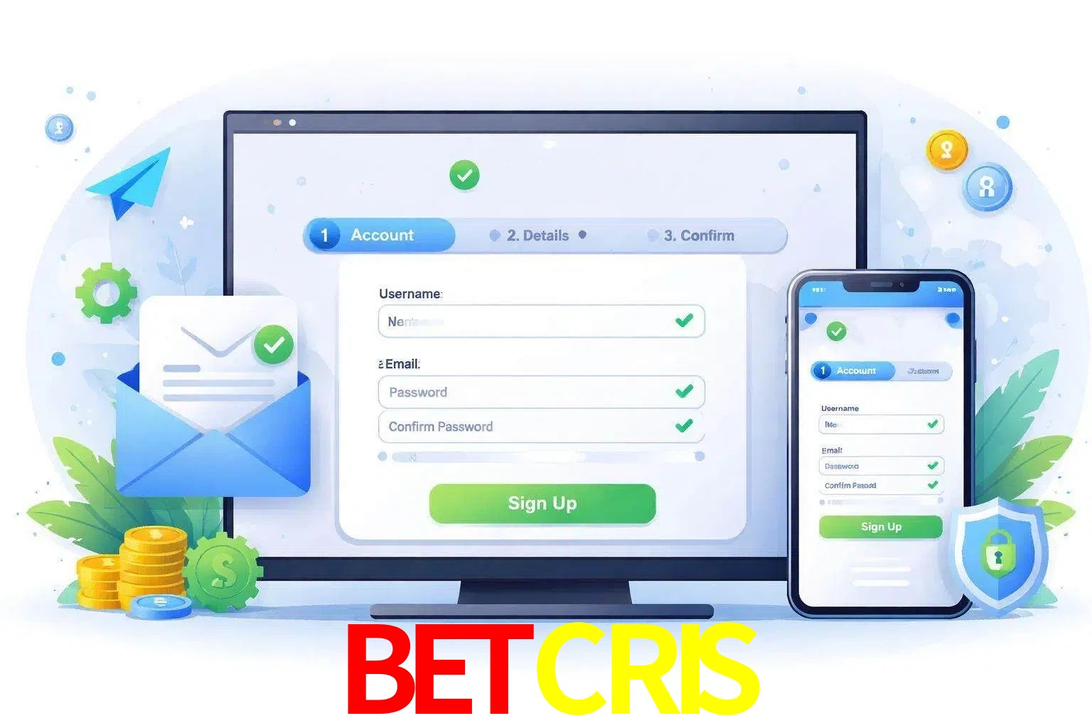 Registro de nuevo usuario y configuración de cuenta BETCRIS